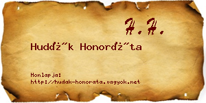 Hudák Honoráta névjegykártya